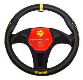 Black & Yellow PU Steering Wheel Covers
